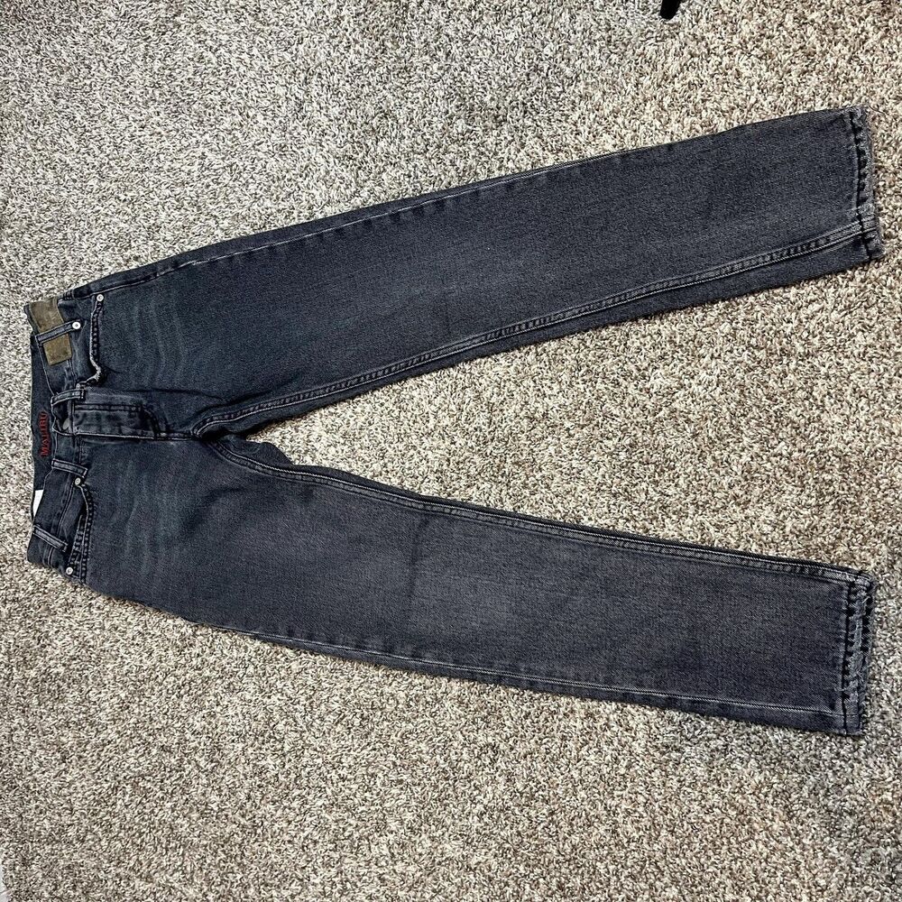 Palm‎ Angels Jeans Mens 28 Gray Malibu Straight Leg Embroidered Logo Denim